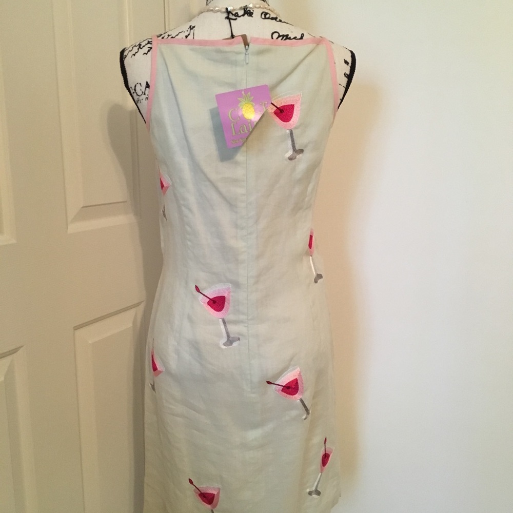 CJ Laing Linen Martini Print Dress - Picture 4 of 8
